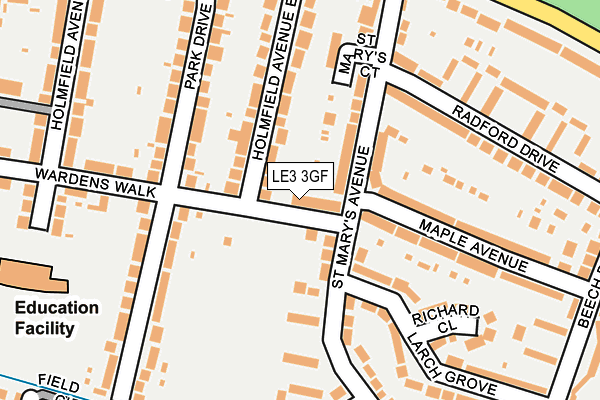 LE3 3GF map - OS OpenMap – Local (Ordnance Survey)