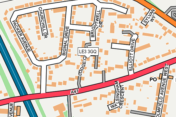 LE3 3GQ map - OS OpenMap – Local (Ordnance Survey)