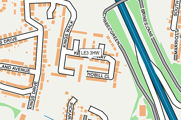 LE3 3HW map - OS OpenMap – Local (Ordnance Survey)