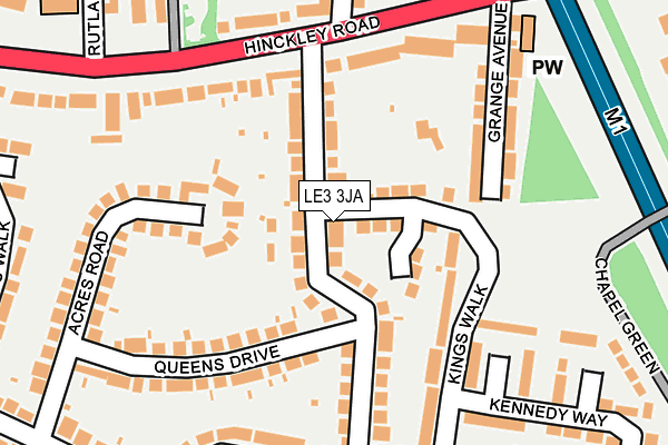 LE3 3JA map - OS OpenMap – Local (Ordnance Survey)