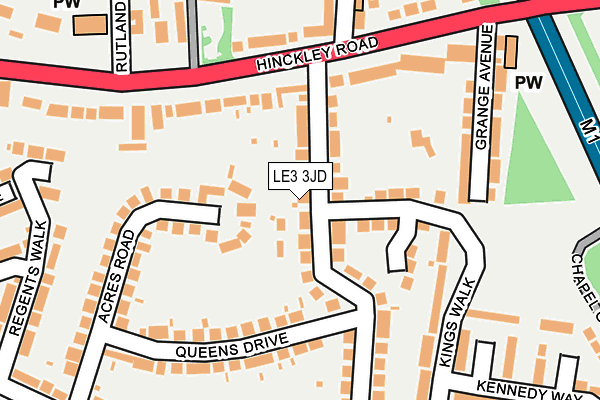 LE3 3JD map - OS OpenMap – Local (Ordnance Survey)
