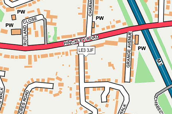 LE3 3JF map - OS OpenMap – Local (Ordnance Survey)