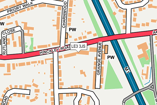 LE3 3JS map - OS OpenMap – Local (Ordnance Survey)