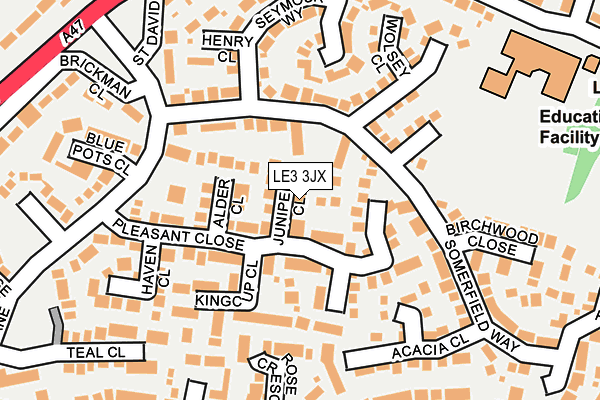LE3 3JX map - OS OpenMap – Local (Ordnance Survey)