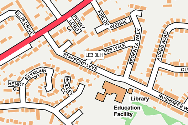 LE3 3LH map - OS OpenMap – Local (Ordnance Survey)