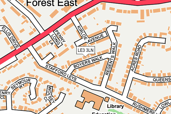 LE3 3LN map - OS OpenMap – Local (Ordnance Survey)