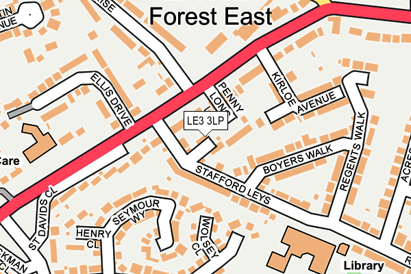 LE3 3LP map - OS OpenMap – Local (Ordnance Survey)