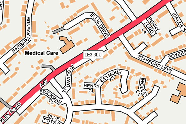 LE3 3LU map - OS OpenMap – Local (Ordnance Survey)