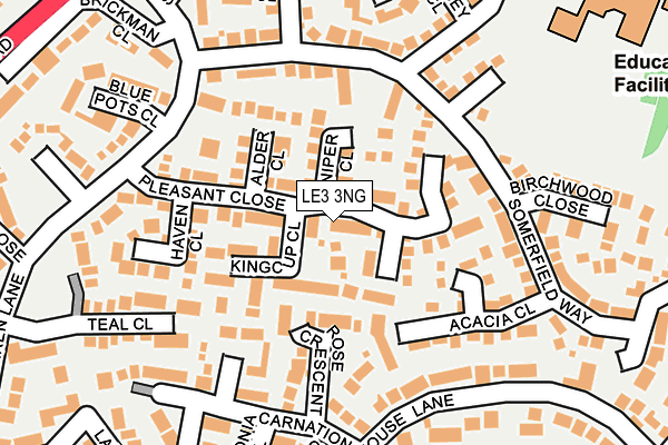 LE3 3NG map - OS OpenMap – Local (Ordnance Survey)