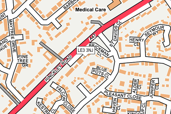 LE3 3NJ map - OS OpenMap – Local (Ordnance Survey)
