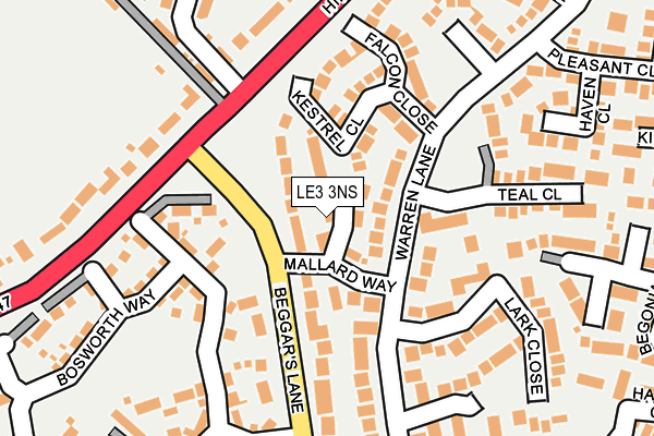 LE3 3NS map - OS OpenMap – Local (Ordnance Survey)