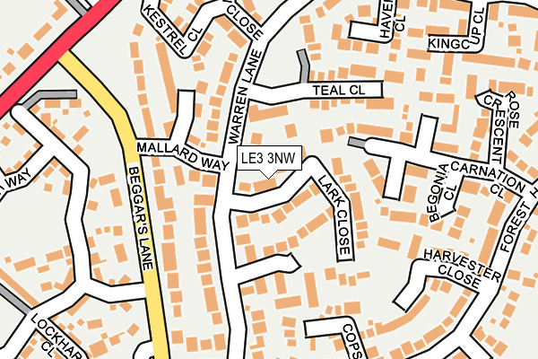 LE3 3NW map - OS OpenMap – Local (Ordnance Survey)