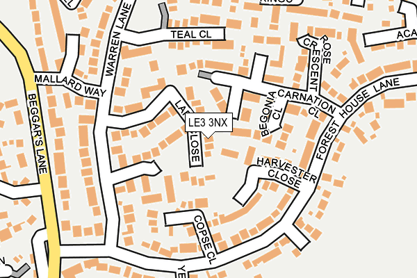 LE3 3NX map - OS OpenMap – Local (Ordnance Survey)