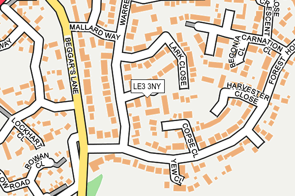 LE3 3NY map - OS OpenMap – Local (Ordnance Survey)