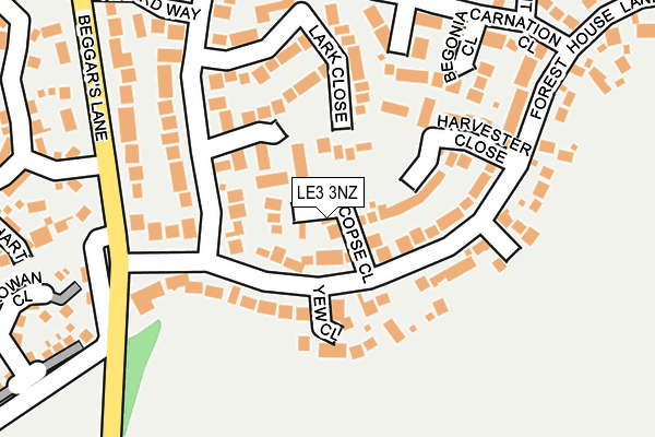 LE3 3NZ map - OS OpenMap – Local (Ordnance Survey)