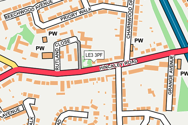 LE3 3PF map - OS OpenMap – Local (Ordnance Survey)
