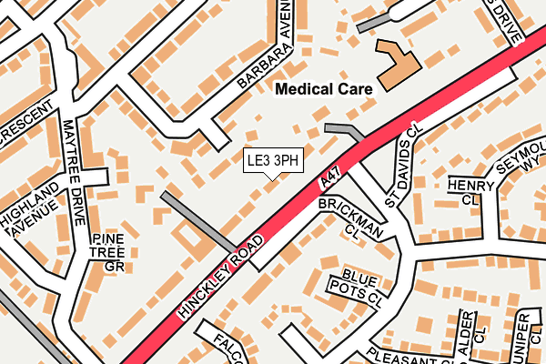 LE3 3PH map - OS OpenMap – Local (Ordnance Survey)