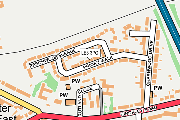 LE3 3PQ map - OS OpenMap – Local (Ordnance Survey)