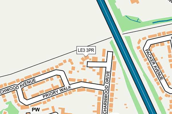 LE3 3PR map - OS OpenMap – Local (Ordnance Survey)
