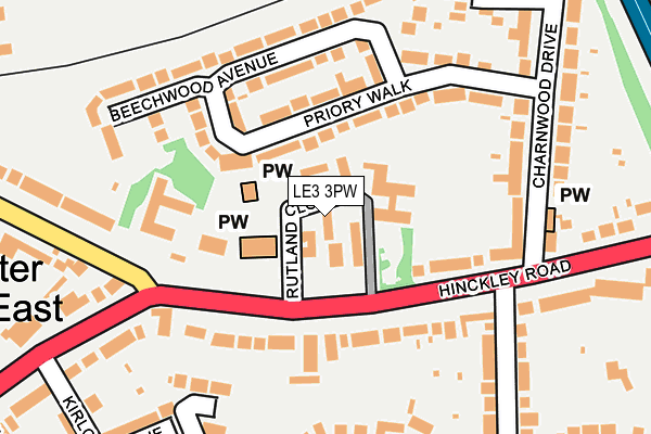 LE3 3PW map - OS OpenMap – Local (Ordnance Survey)