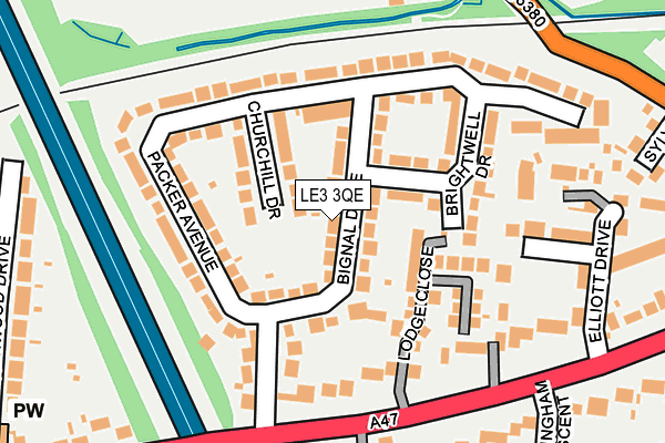 LE3 3QE map - OS OpenMap – Local (Ordnance Survey)