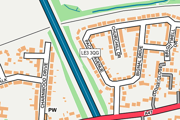 LE3 3QG map - OS OpenMap – Local (Ordnance Survey)