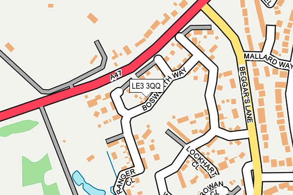 LE3 3QQ map - OS OpenMap – Local (Ordnance Survey)