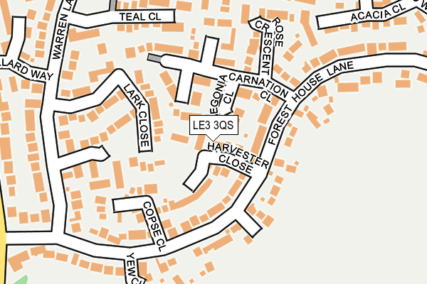 LE3 3QS map - OS OpenMap – Local (Ordnance Survey)