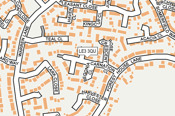 LE3 3QU map - OS OpenMap – Local (Ordnance Survey)