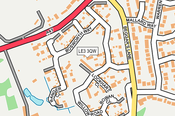 LE3 3QW map - OS OpenMap – Local (Ordnance Survey)