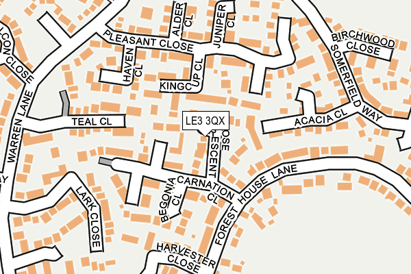 LE3 3QX map - OS OpenMap – Local (Ordnance Survey)