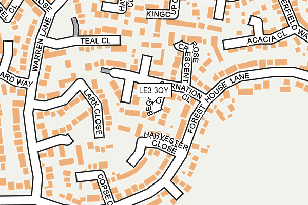LE3 3QY map - OS OpenMap – Local (Ordnance Survey)