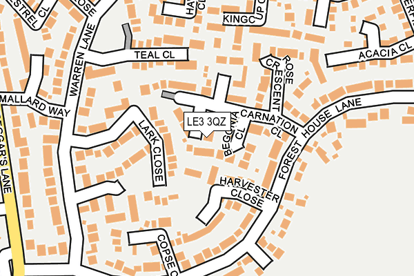 LE3 3QZ map - OS OpenMap – Local (Ordnance Survey)