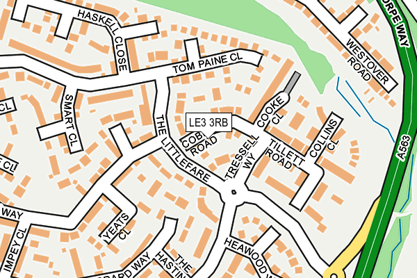 LE3 3RB map - OS OpenMap – Local (Ordnance Survey)