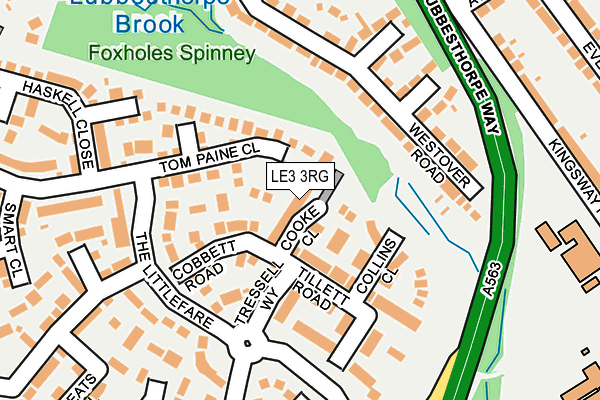 LE3 3RG map - OS OpenMap – Local (Ordnance Survey)