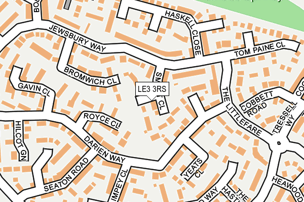 LE3 3RS map - OS OpenMap – Local (Ordnance Survey)