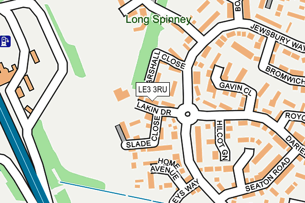 LE3 3RU map - OS OpenMap – Local (Ordnance Survey)