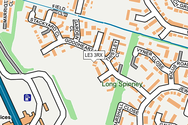 LE3 3RX map - OS OpenMap – Local (Ordnance Survey)