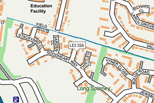 LE3 3SA map - OS OpenMap – Local (Ordnance Survey)