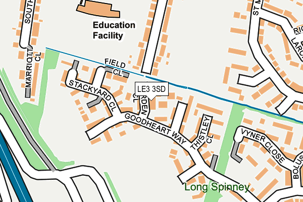 LE3 3SD map - OS OpenMap – Local (Ordnance Survey)