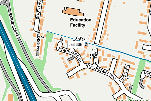 LE3 3SE map - OS OpenMap – Local (Ordnance Survey)