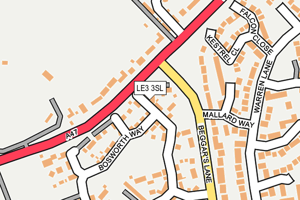 LE3 3SL map - OS OpenMap – Local (Ordnance Survey)