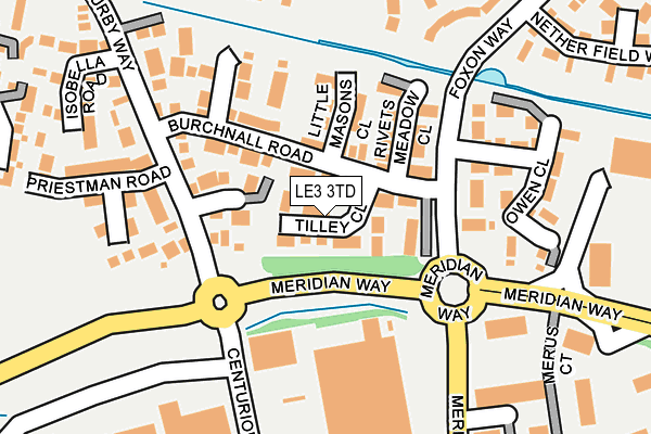 LE3 3TD map - OS OpenMap – Local (Ordnance Survey)