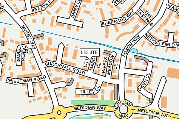 LE3 3TE map - OS OpenMap – Local (Ordnance Survey)