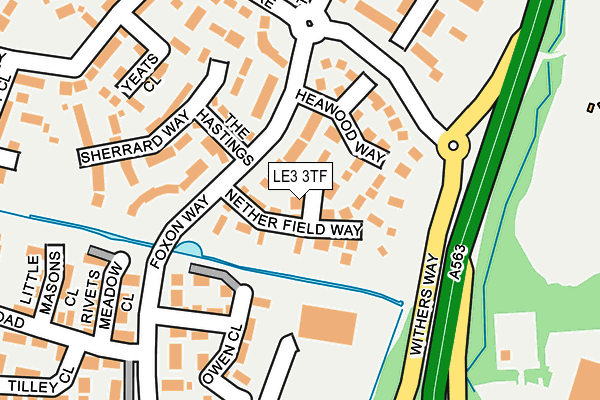 LE3 3TF map - OS OpenMap – Local (Ordnance Survey)