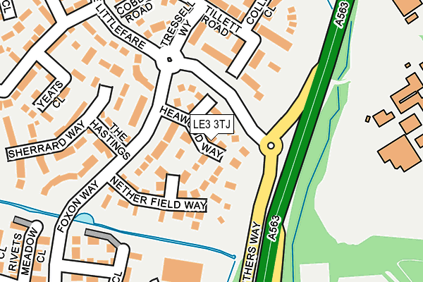LE3 3TJ map - OS OpenMap – Local (Ordnance Survey)