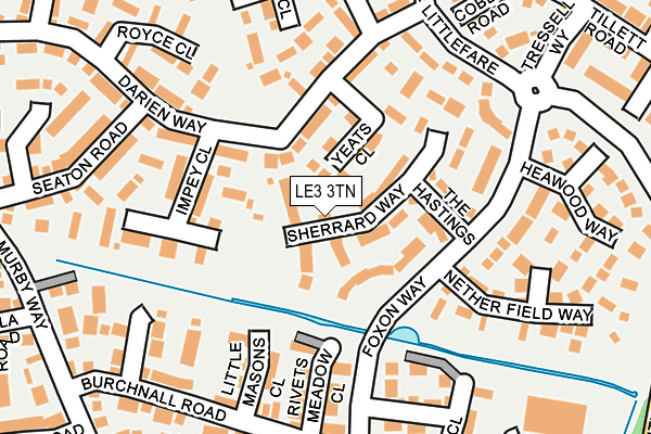 LE3 3TN map - OS OpenMap – Local (Ordnance Survey)