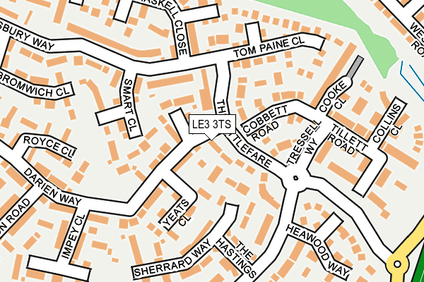 LE3 3TS map - OS OpenMap – Local (Ordnance Survey)