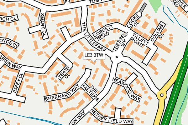 LE3 3TW map - OS OpenMap – Local (Ordnance Survey)