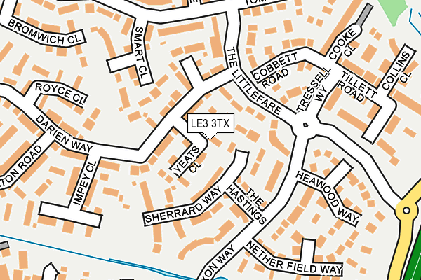 LE3 3TX map - OS OpenMap – Local (Ordnance Survey)